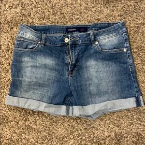Denim Mid-Rise Shorts